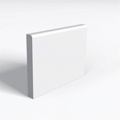 Pack of 10 (Total 10 Units) - Moisture Resistant MDF Primed Pencil Round Skirting Board - 18mm (T) x 94mm (H) x 4200mm (L)