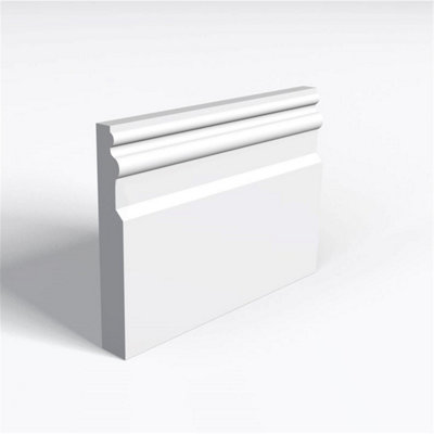Pack of 10 (Total 10 Units) - Moisture Resistant MDF Primed Queens Skirting Board - 18mm (T) x 94mm (H) x 4200mm (L)