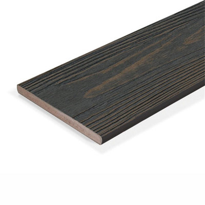 Pack of 10 (Total 10 Units) - Premium Apex Grooved Deck Boards - 150mm (W) x 12mm (H) x 2200mm (L) - Carbonised Osage
