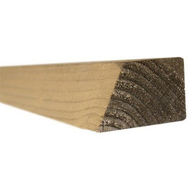 Pack of 10 (Total 10 Units) - Premium Brown Treated Cant Rail - 125mm (W) x 47mm (H) x 3000mm (L)