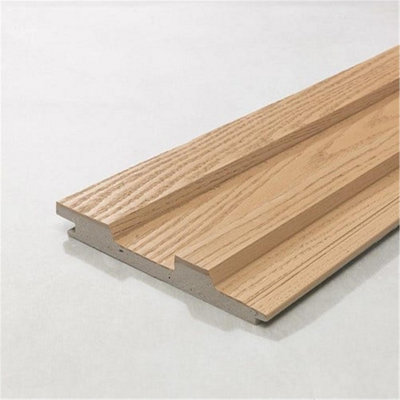 Pack of 10 (Total 10 Units) - Premium Composite Cladding Boards & Batten - 200mm (W) x 26mm (H) x 3600mm (L) - Golden Oak