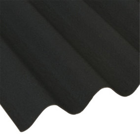 PACK OF 10 (Total 10 Units) - Premium Corrugated 2.6mm Thick Bitumen Black Roof Sheets - 2000mm x 950mm (855mm Cover)