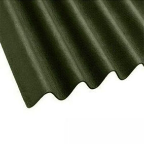 PACK OF 10 (Total 10 Units) - Premium Corrugated 2.6mm Thick Bitumen Green Roof Sheets - 2000mm x 950mm (855mm Cover)