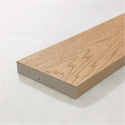 Pack of 10 (Total 10 Units) - Premium Enhanced Grain Composite Decking Boards - 176m (W) x 32mm (H) x 3600mm (L) - Golden Oak