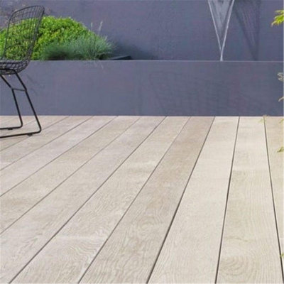 Pack of 10 (Total 10 Units) - Premium Enhanced Grain Composite Decking Boards - 176m (W) x 32mm (H) x 3600mm (L) - Limed Oak