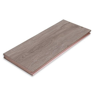 Pack of 10 (Total 10 Units) - Premium Pioneer Grooved Deck Boards - 145mm (W) x 24.5mm (H) x 4800mm (L) - Weathered Ash