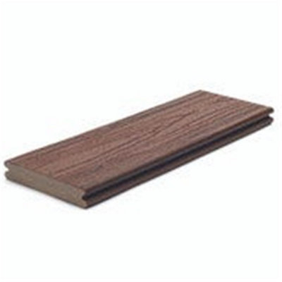 Pack of 10 (Total 10 Units) - Transcend Composite Grooved Edge Decking Boards - 140mm (W) x 25mm (H) x 4880mm (L) - Lava Rock