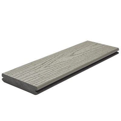 Pack of 10 (Total 10 Units) - Transcend Composite Grooved Edge Decking Boards - 140mm(W) x 25mm(H) x 4880mm(L) - New Gravel Path