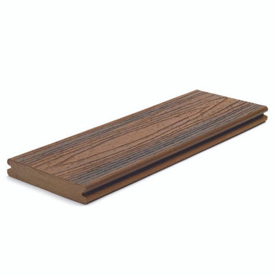 Pack of 10 (Total 10 Units) - Transcend Composite Grooved Edge Decking Boards - 140mm (W) x 25mm (H) x 4880mm (L) - Spiced Drink