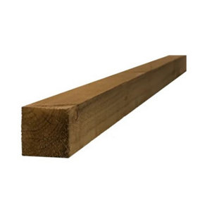 PACK OF 10 (Total 10 Units) - Treated Incised UC4 Fence Post Brown - 100mm x 100mm x 2400mm Length