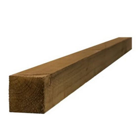 PACK OF 10 (Total 10 Units) - Treated Incised UC4 Fence Post Brown - 75mm x 75mm x 2400mm Length