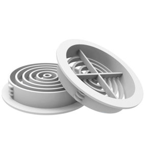 Pack of 10 White Plastic 70mm Round Soffit Air Vents Push in Roof and Eave Circular Mesh Air Vents