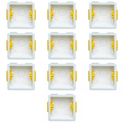 Pack of 10 x Appleby SB619 Dry Lining Wall Boxes 35 mm Deep 1 Gang