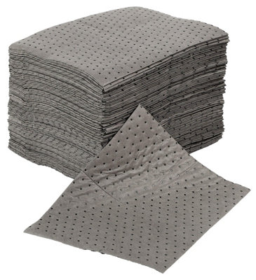 Pack of 100 General Purpose Maintenance Universal Absorbent Heavyweight Spill Pads - Each pad absorbs Approx 1Litre Each