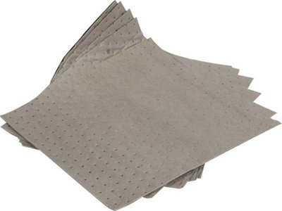 Pack of 100 General Purpose Maintenance Universal Absorbent Heavyweight Spill Pads - Each pad absorbs Approx 1Litre Each