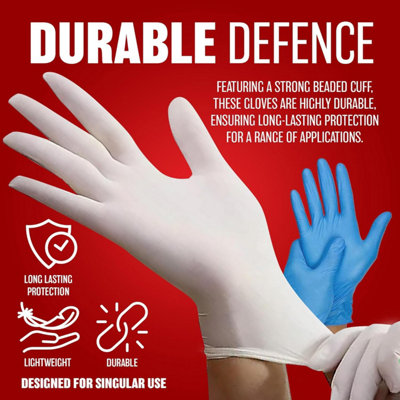 Pack Of 100 Powder Free Vinyl Disposable Gloves Work Garage Medical Examination Clear Extra Large - 7