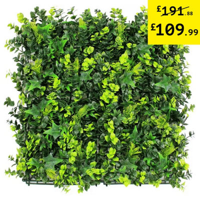 Pack of 12 Best Artificial Ivy Fern Hedging 50cm x 50cm Mats (3 Square Metres)