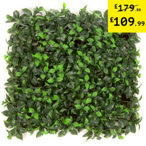 Pack of 12 Best Artificial Laurel Leaf Hedging 50cm x 50cm Mats (3 Square Metres)
