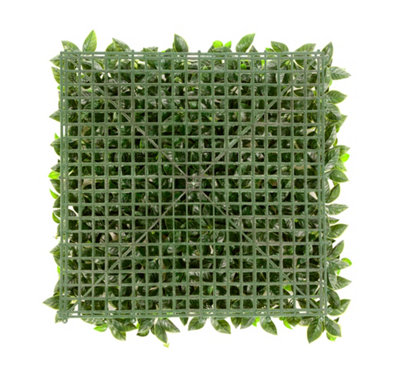 Pack of 12 Best Artificial Laurel Leaf Red Hedging 50cm x 50cm Mats (3 Square Metres)