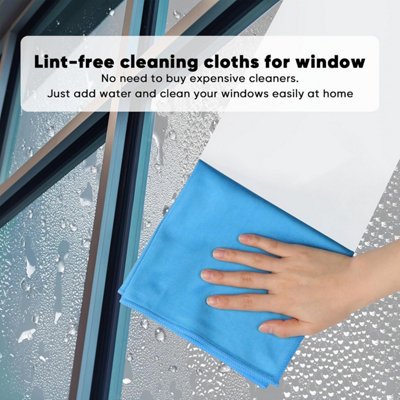 Pack of 12 blue microfiber glass cleaning cloths Lint free, streak free ...