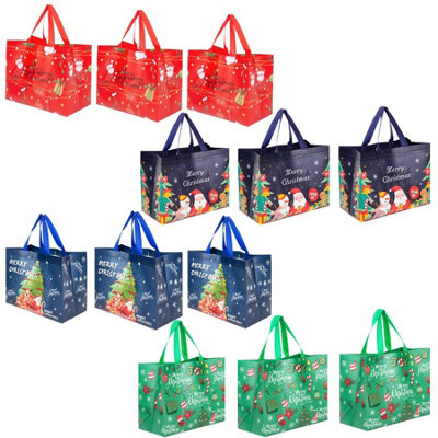 Pack of 12 Christmas Gift Bags - 4 Designs Price Comparisons | Compare The Build