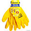 Pack Of 12 Heavy Duty Non-slip Safety Pvc Work Gloves Polyester Yellow & White (Large)
