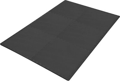 Pack of 12 Interlocking Gym Floor Mat Tiles Soft Smooth EVA Foam Yoga Kids Play 60 x 60cm BLACK - 3