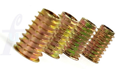thumbnail image 2 of LBY 50-Pack 5/16×25mm Threaded Insert Nuts - Zinc Plated Carbon Steel Furniture Screw-in Nuts, Yellow 2 of 10