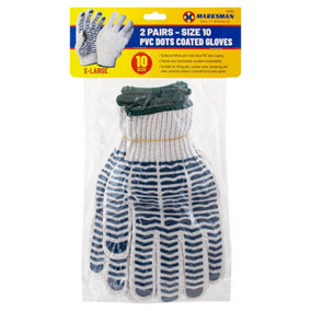 Pack Of 12 Pvc Coated Gloves Features Dots For Grip And Elasticated Cuffs For Comfort