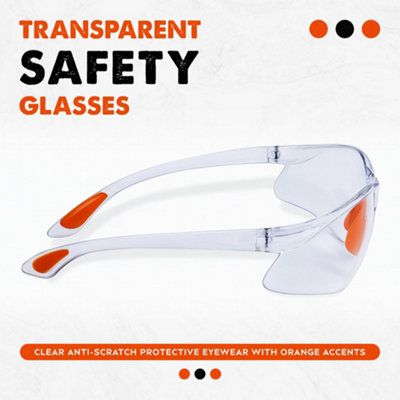 Pack of 12 Safety Glasses Clear Anti-Fog & Anti-Scratch Eye Protection ...
