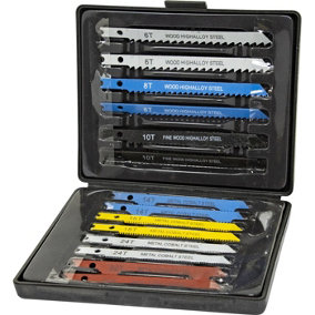 Pack Of 14 Jigsaw Blades Set Comes In A Case For Easy Storage Heavy Duty