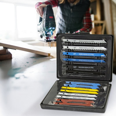 Pack Of 14 Jigsaw Blades Set Comes In A Case For Easy Storage Heavy Duty