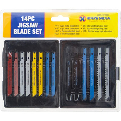 Pack Of 14 Jigsaw Blades Set Comes In A Case For Easy Storage Heavy Duty