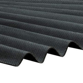 Pack of 15 - BituRoof - Durable Black Corrugated Bitumen Roofing Sheets - 2000x950mm