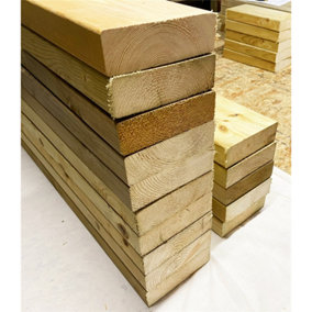 PACK OF 15 - LENGTH 2.4m - Structural Graded C24 Timber 6" x 2" Joists (Decking) 47mm x 150mm ( 6 x 2) - Pressure Treated Timber