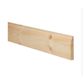 PACK OF 15 - Ovolo Natural Pine Skirting - 19mm x 144mm - 4.2m Length