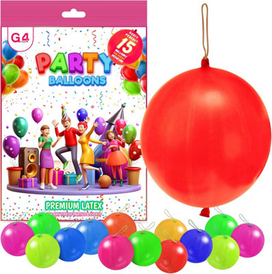 Pack of 15 Punch Balloons for Kids Colourful Party Bag Fillers with ...