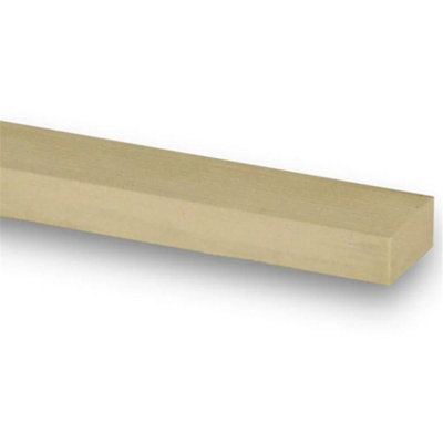 PACK OF 15 (Total 15 Units) - 16mm x 50mm (12mm x 45mm Finish) Planed All Round Redwood Timber - 3.6m Length