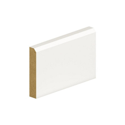 PACK OF 15 (Total 15 Units) - 18mm Thick Primed MDF Chamfered Skirting Board - 18mm (T) x 94mm (W) x 4200mm (L)