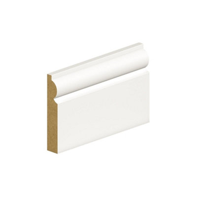 PACK OF 15 (Total 15 Units) - 18mm Thick Primed MDF Torus Skirting Board - 18mm (T) x 169mm (W) x 4200mm (L)