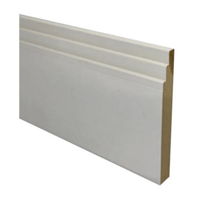 PACK OF 15 (Total 15 Units) - 25mm x 80mm White Primed Art Deco MDF Architrave - 4200mm Length