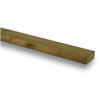 PACK OF 15 (Total 15 Units) - 47mm x 75mm (3x2) C24 Green Pressure Treated Regularised Timber Carcassing - 2.4m Length