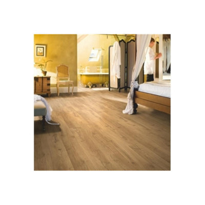 Pack of 15 (Total 15 Units) 8mm Thick Classic Oak Natural Laminate Flooring - 1380 mm (L) x 190 (W) - 27.52m2 Coverage