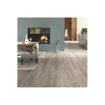 Pack of 15 (Total 15 Units) 8mm Thick Sawcut Oak Grey Laminate Flooring - 1380mm (L) x 190mm (W) - 27.52m2 Coverage