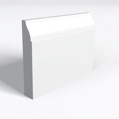 Pack of 15 (Total 15 Units) - MDF Primed Large Lambs Tongue Skirting Board & Rebate - 18mm (T) x 94mm (H) x 3050mm (L)