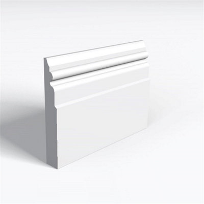 Pack of 15 (Total 15 Units) - Moisture Resistant MDF Primed Empire Skirting Board - 18mm (T) x 69mm (H) x 4200mm (L)
