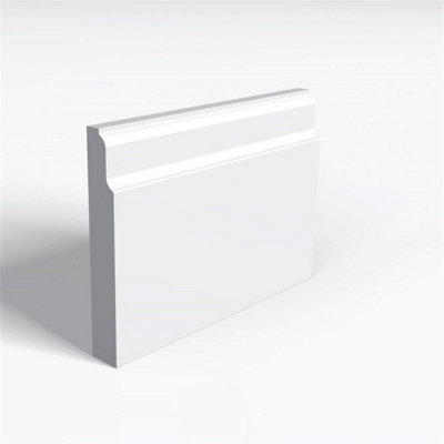 Pack of 15 (Total 15 Units) - Moisture Resistant MDF Primed Fluted Lambstongue Skirting Board - 18mm (T) x 94mm (H) x 4200mm (L)