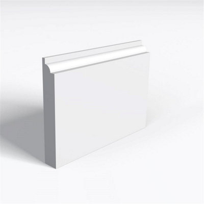 Pack of 15 (Total 15 Units) - Moisture Resistant MDF Primed Small Ovolo Edge Skirting Board - 18mm (T) x 94mm (H) x 3050mm (L)