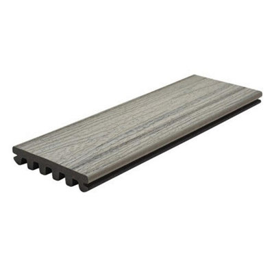 Pack of 15 (Total 15 Units) - Natural Enhance Grooved Edge Composite Deck Boards - 140mm (W) x 25mm (H) x 4880mm (L) - Foggy Whaf