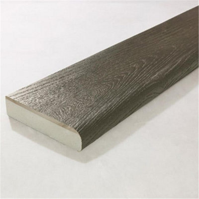 Pack of 15 (Total 15 Units) - Premium Bullnosed Composite Decking Boards - 150mm (W) x 32mm (H) x 3600mm (L) - Ebony Grey